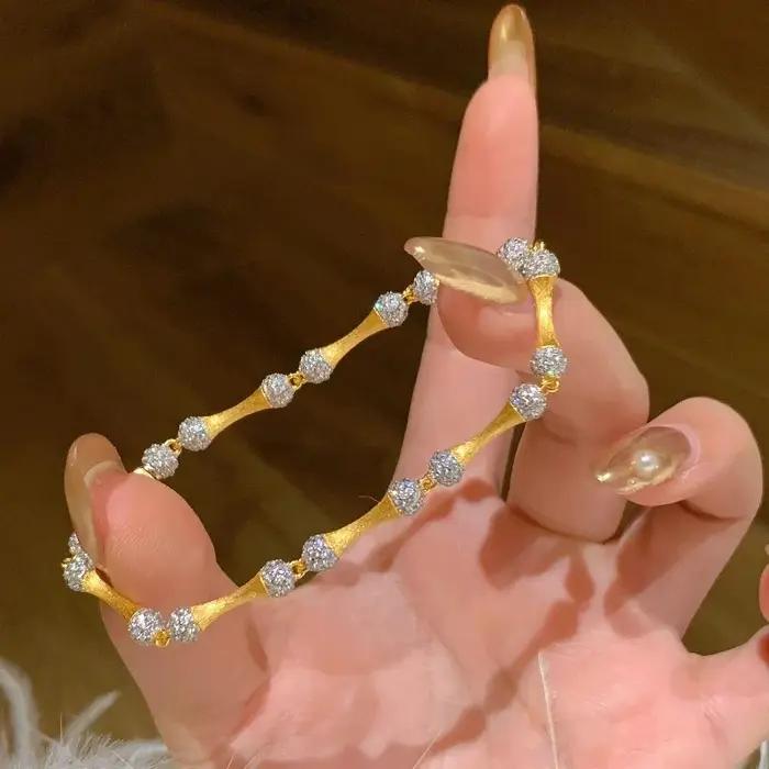 Bracelets de luxe légers en bambou brossé pour femmes
