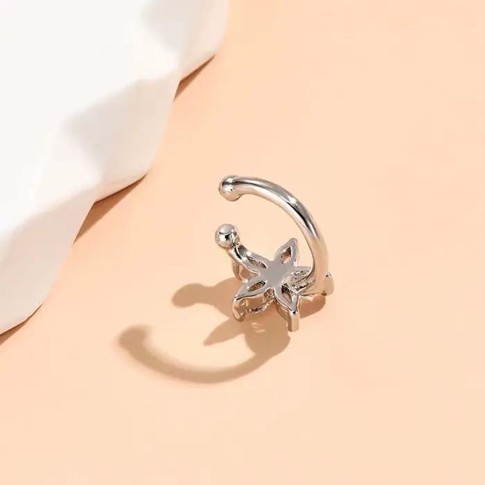 Clip d'oreille en forme de fleur en Zircon pour femmes et filles, cristal brillant de luxe, Non Piercing, boucles d'oreilles, bijoux cadeaux de mariage