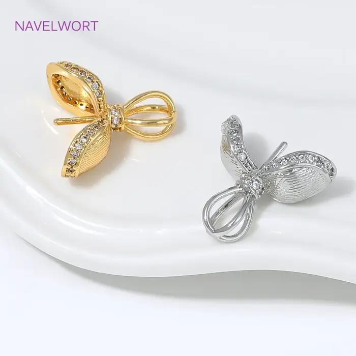 Pendentifs en laiton plaqué or 18 carats en forme de pétale avec accessoires de fixation pour perles
