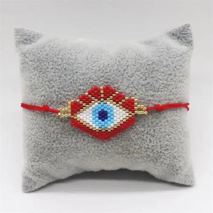 Bracelet Mauvais Œil Turc Bohème avec Perles Miyuki Colorées Tissé à la Main pour Femmes Protection Chance Mode