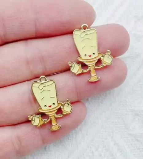 10 pièces Breloques porte-bougie bouilloire à eau pour la fabrication de bijoux, accessoires DIY en
