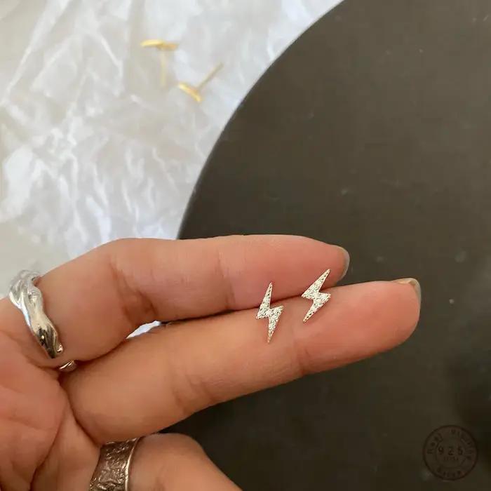 Boucles d'oreilles simples en argent Sterling 925 avec cristal Pavé pour femme