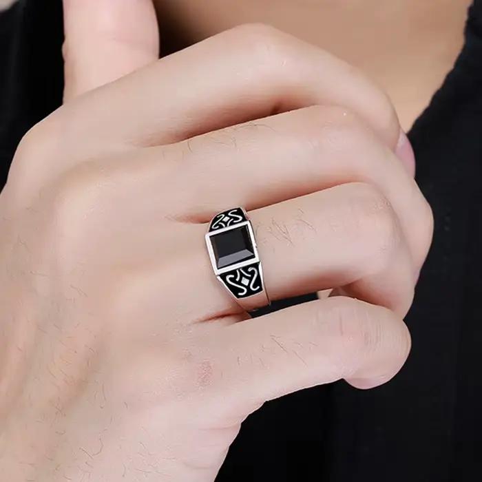 Nouvelle bague vintage en argent 925 pour homme et femme