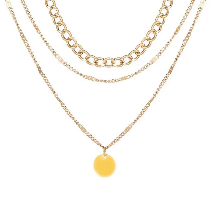 Collier Vintage sur le cou, couleur or, bijoux pour femmes, accessoires superposés pour vêtements de filles, cadeaux esthétiques, pendentif à la mode