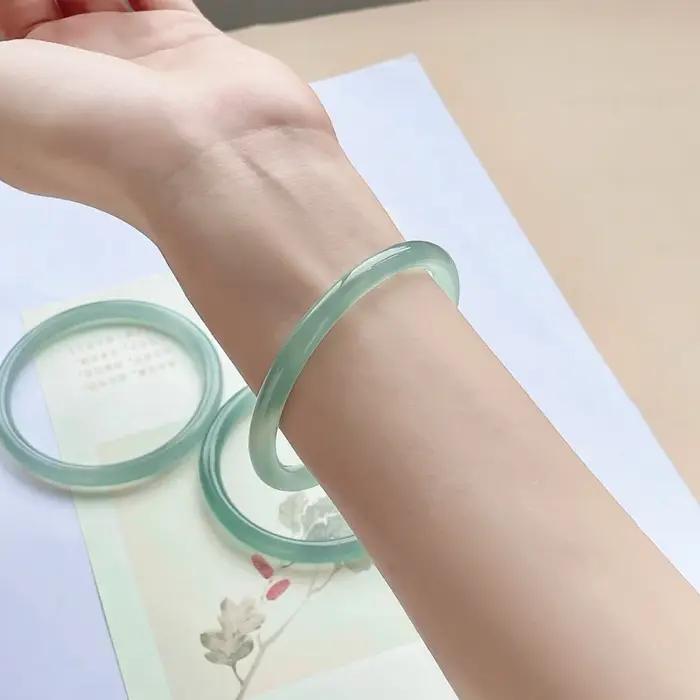 Bracelets de beauté vert glacé pour dames, bracelets Jingle, frais et élégants