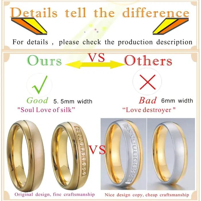 Vente en gros Unique Lover's Alliance Promise Couples Ring Western 14k plaqué or bagues