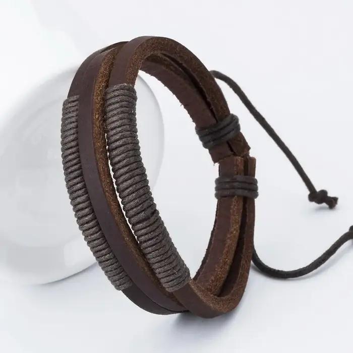 TYO nouvelle mode ancre en cuir hommes Bracelets bracelet populaire bricolage à la main tissage