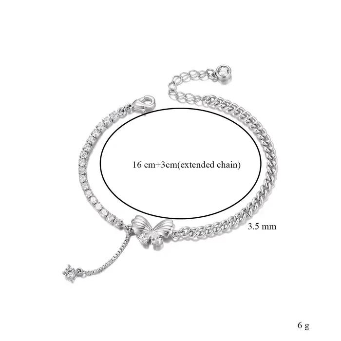 XP Jewelry -- Bracelet en zircon tendance pour femmes, bijoux plaqués or blanc, écologique