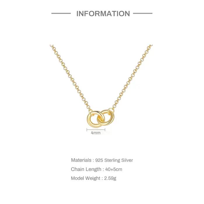 Collier Double Hoop en Argent Sterling 925 pour Femme