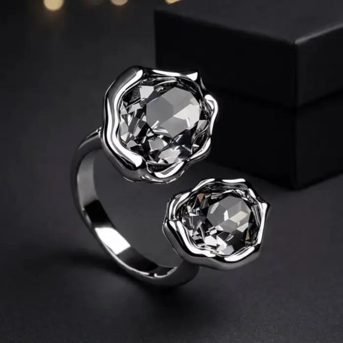 Bague rétro à fleurs irrégulières, bijoux pour femmes