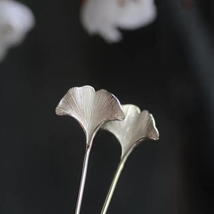 Épingle à cheveux en forme de feuille d'abricot pour femmes