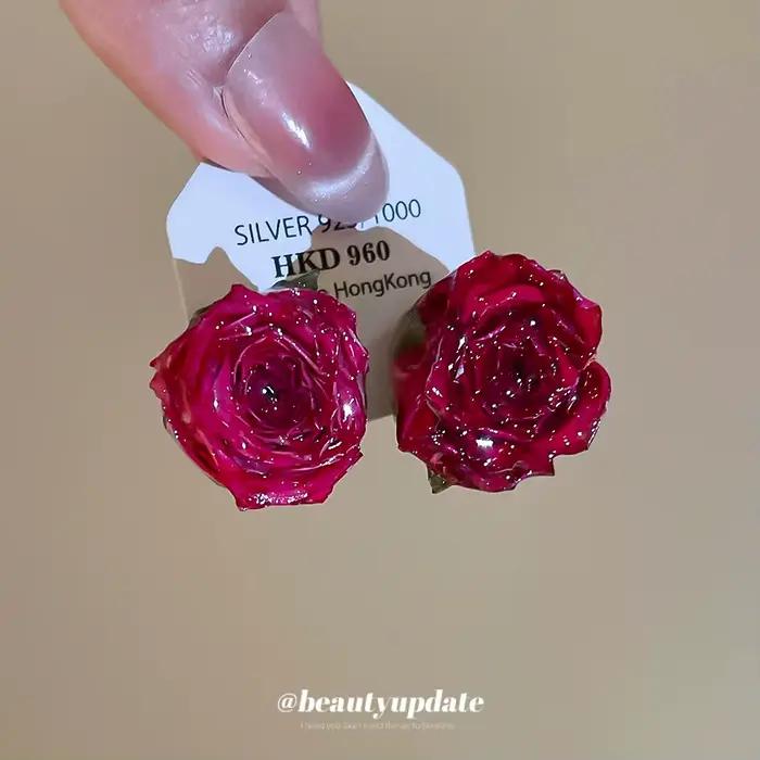 Boucles d'oreilles en forme de rose, bijoux élégants et luxueux pour femmes