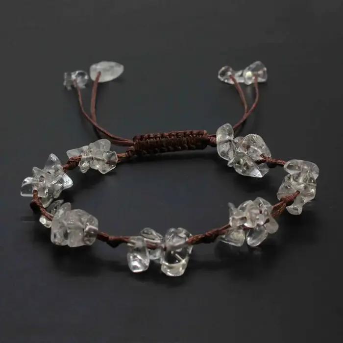Bracelets tressés en pierre de cristal macramé pour femmes et filles