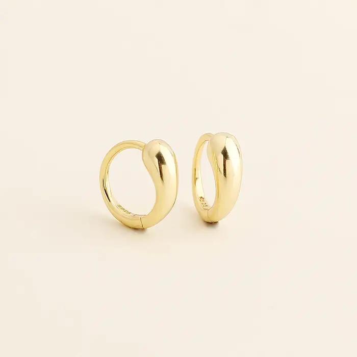 WANTME 925 en argent Sterling mode Simple Punk français Huggies boucles d'oreilles pour les femmes é