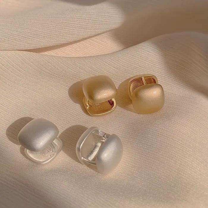 Boucles d'Oreilles Géométriques Bergame ChimBrushed pour Femmes
