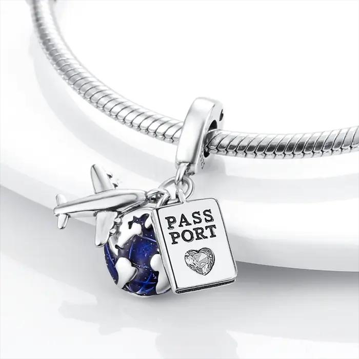 Nouveauté 2026 : Breloque Perle Papillon Rose Lumineux en Argent Sterling 925
