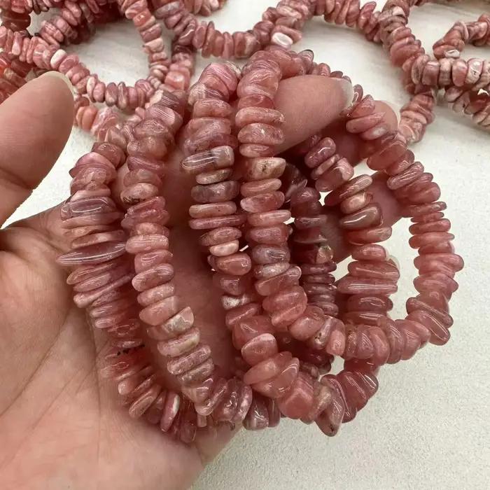 Bracelet de perles de rhodochrosite naturelle pour femme