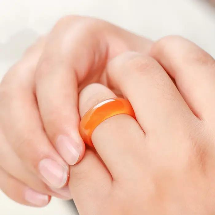 Bague en cristal de cornaline rouge pour femme