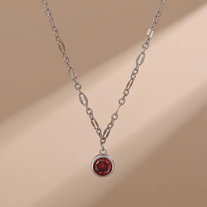 ANENJERY-Collier pendentif rouge pour femme, luxe abordable, simple, rétro, chaîne de présidence exq