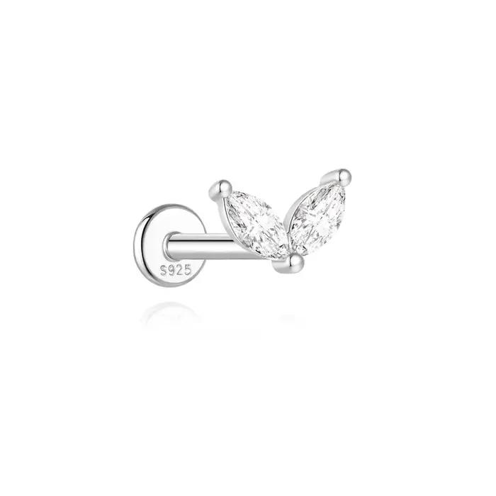 Boucles d'oreilles papillon en moissanite et argent sterling 925 pour femmes élégantes occasions spéciales parties soirees anniversaires Saint Valentin
