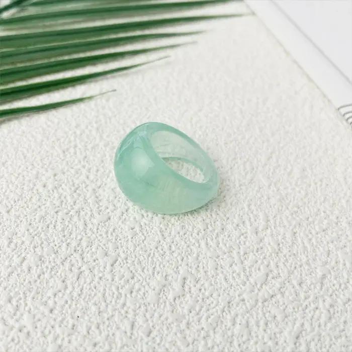 UJBOX – bague en gelée acrylique florale multicolore
