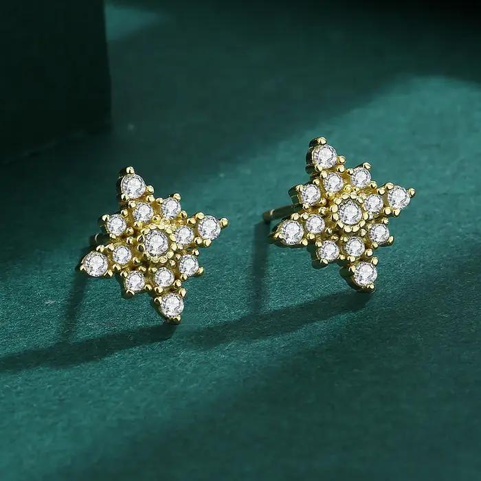Boucle d'oreille flocon de neige pour femmes