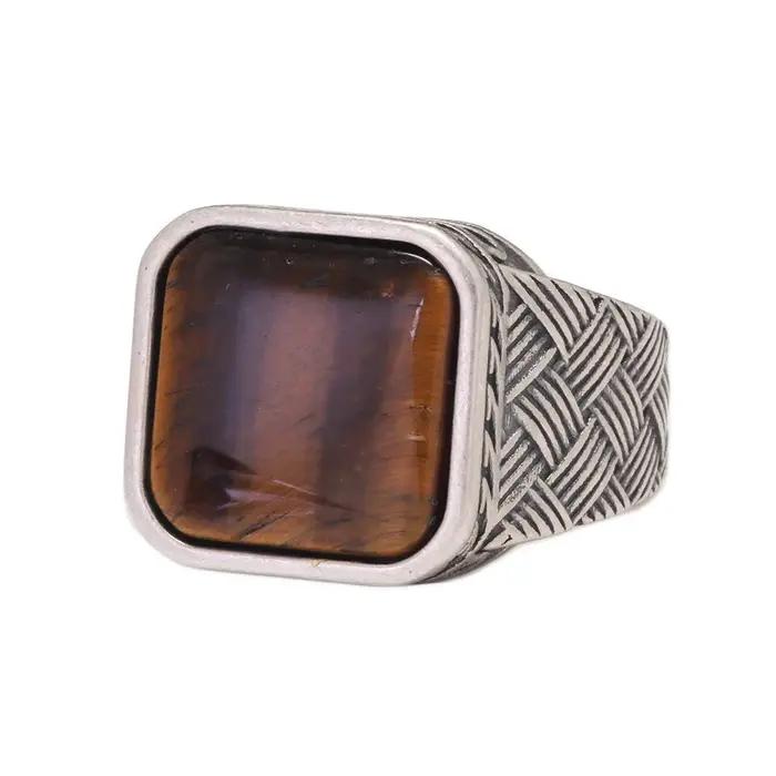 Group bague en argent regardé pur 925 pour homme