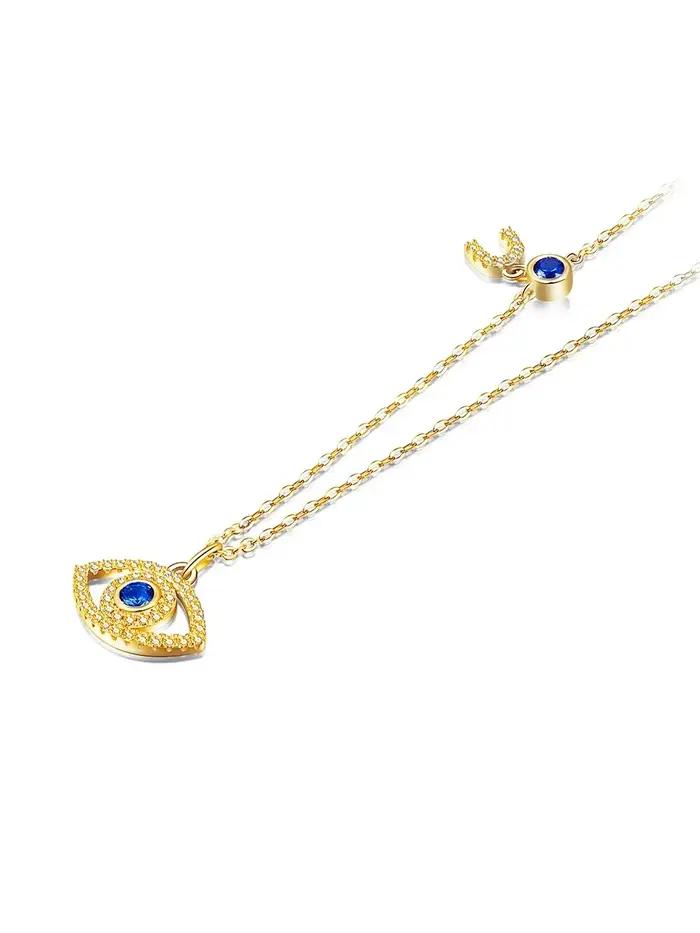 Collier mauvais œil pour femmes, pierre principale bleue, en argent Sterling 925, colliers et penden