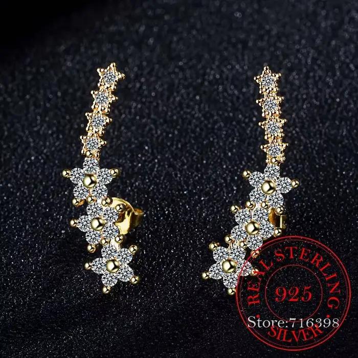 Boucles d'oreilles étoile en cristal en argent Sterling 925 pour femmes, cadeau de fête, bijoux hypo