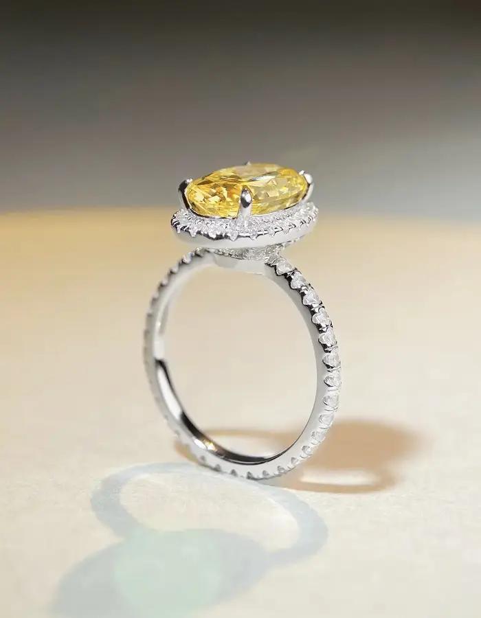 Bague en or blanc massif 14K
