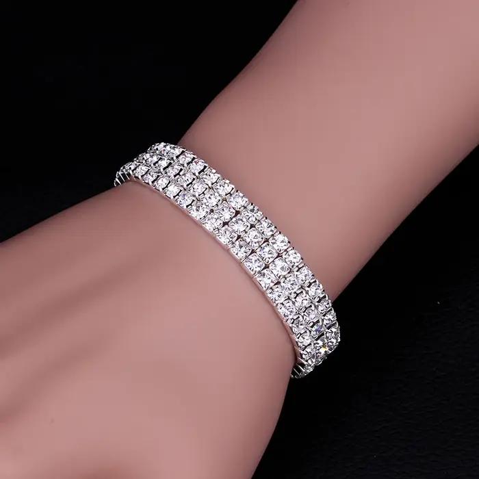 Bracelet en cristal brillant pour femmes occasions spéciales mariage bal de fin d'année soirée de gala anniversaire fiançailles