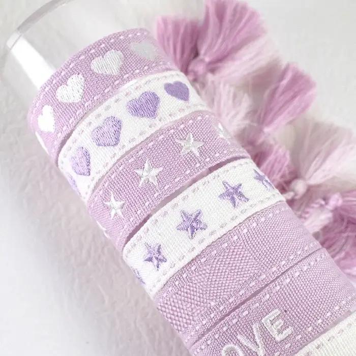 Bracelet brodé série Boho violet pour femmes