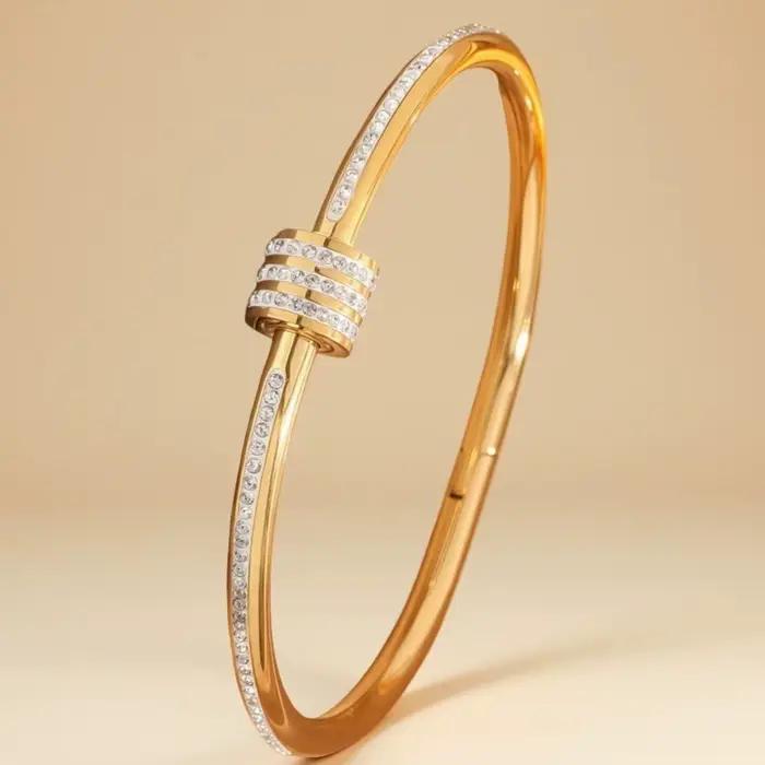 Bracelet en acier inoxydable plaqué or rose et or pour femmes et hommes bijoux à la mode accessoire cadeau