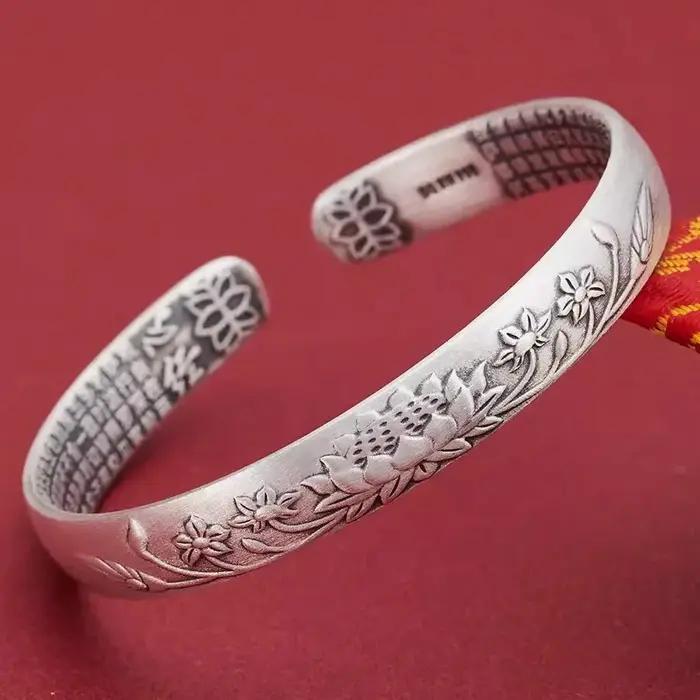 Bracelet rond en argent sterling 925, bracelets tendance, simples, grands bracelets pour femmes, bijoux cadeau