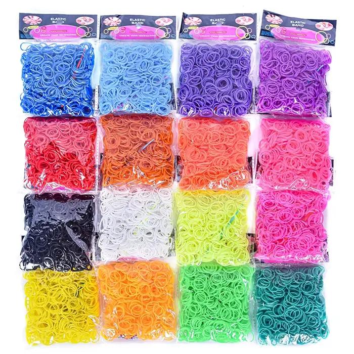 Kits de fabrication de bracelets en élastiques colorés, environ 600 pièces/lot, pour la création de bijoux, la fabrication de bracelets pour enfants, le tissage de bracelets, outils faits main DIY