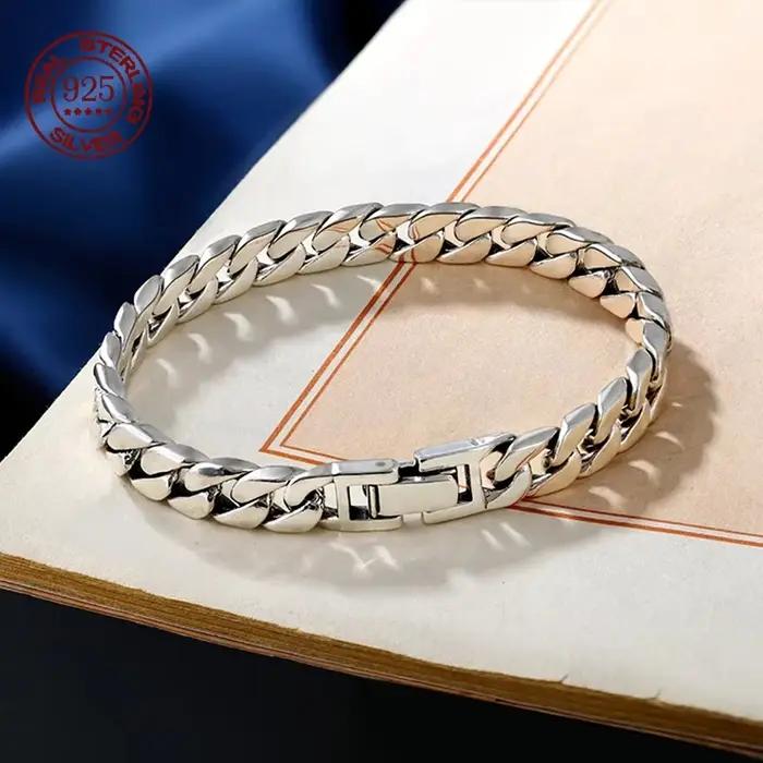 Bracelet Fouet Cheval en Argent Sterling S925 Style Dominateur Rétro Bijou Femme Occasions Spéciales