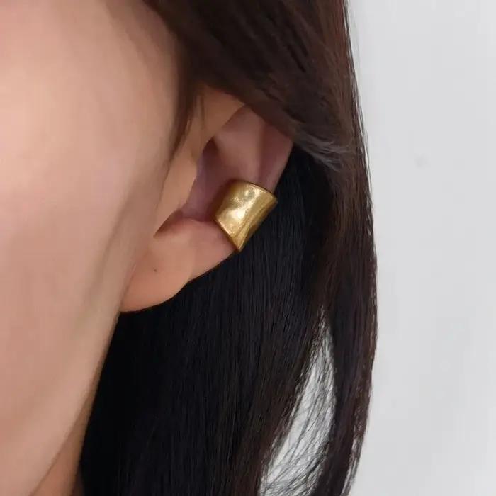 Boucles d'oreilles rétro sans perçage pour femmes classiques en forme de C or plaqué argent mode fille usage quotidien bijoux cadeaux