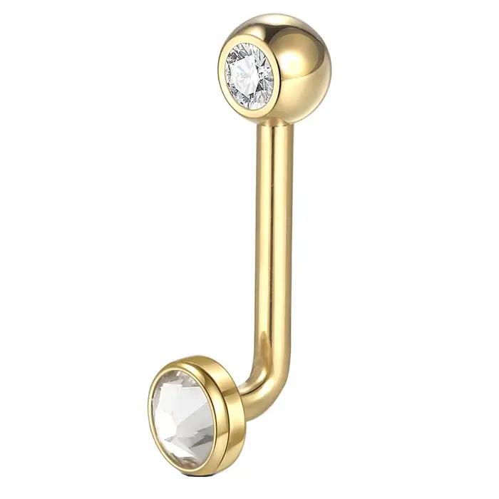 Piercing de Capuche Vertical en Titane pour Femme Bijoux de Corps Anneau de Ventre Fleur Jules Clip CZ Occasions Spéciales