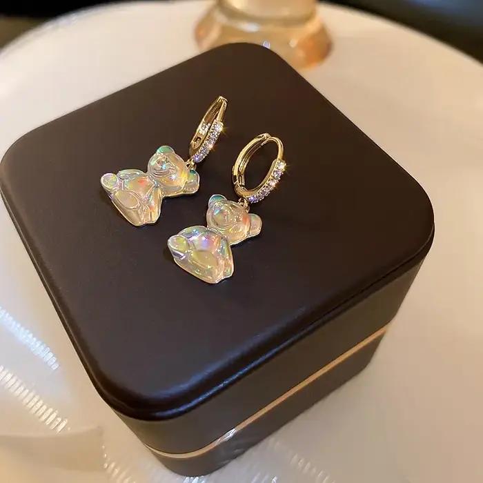 Boucles d'oreilles en forme d'ours mignon pour femmes