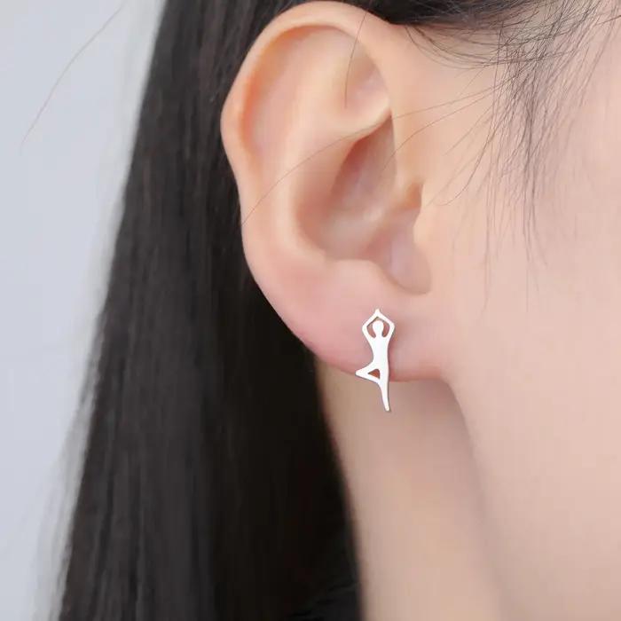 Cazador boucles d'oreilles de méditation de Yoga dépareillées pour femmes