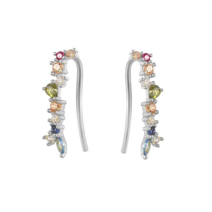 BOAKO 100% 925 boucles d'oreilles en argent Sterling zircon coloré pour les femmes