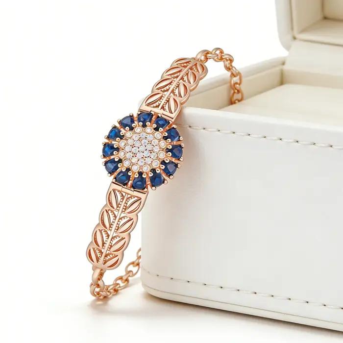 Kinel – Bracelet de luxe couleur or Rose 585 pour femmes