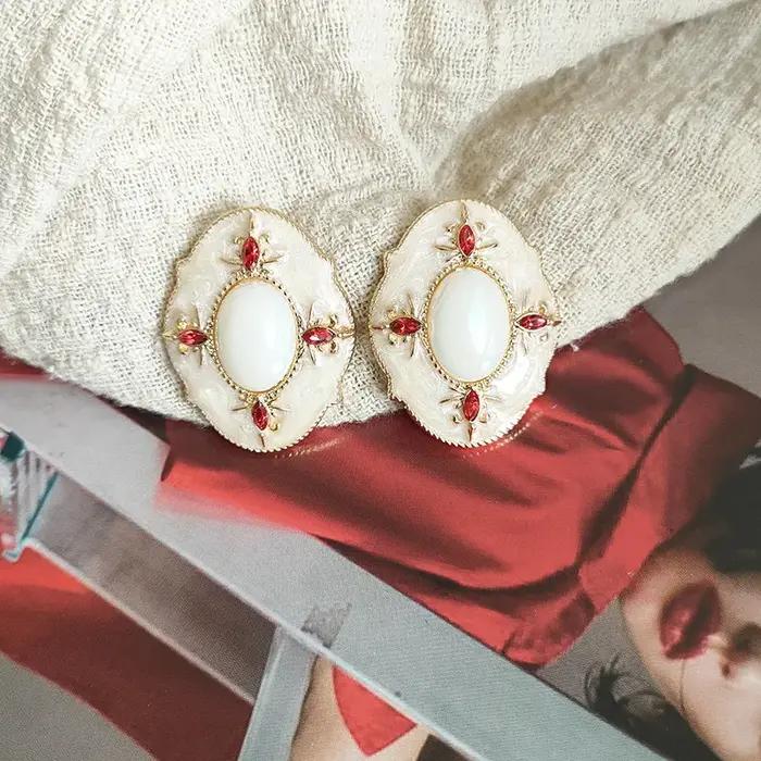 Boucles d'oreilles ovales en biscuits pour femmes