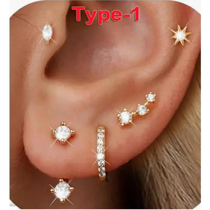 Boucles d'oreilles hypoallergéniques en or 14 carats pour femmes, boucle d'oreille cartilage, pierci