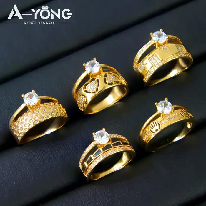 Bague de mariage plaquée or de Dubaï pour femmes saoudiennes