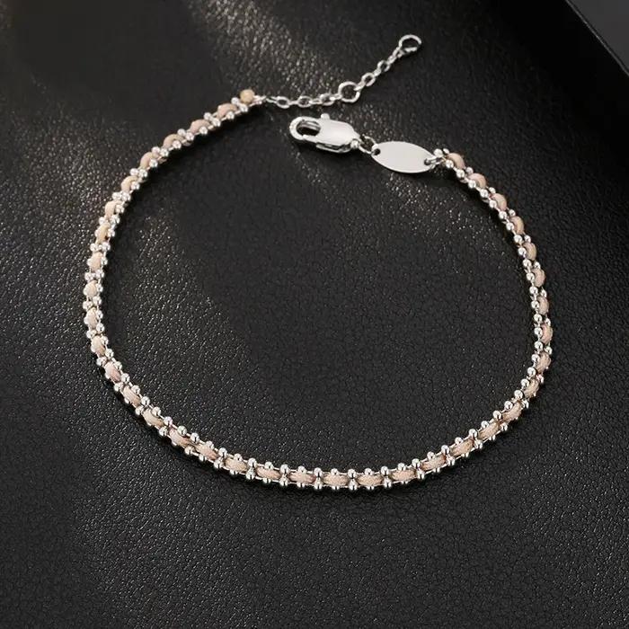 Bracelet plaqué or 18 carats vintage pour femmes avec corde tissée et chaîne de maillons pour occasions spéciales