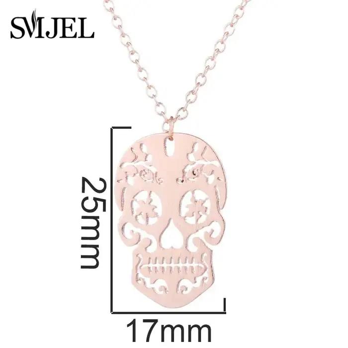 SMJEL Collier pendentif squelette vintage pour femme