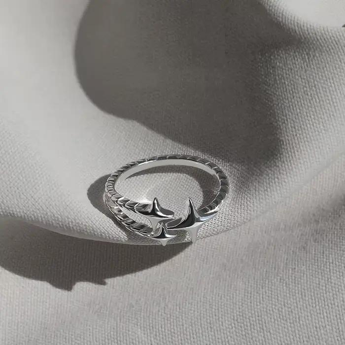 Nouveauté 2026 – Bague large irrégulière ajourée couleur argent pour femme, design rétro unique, bij