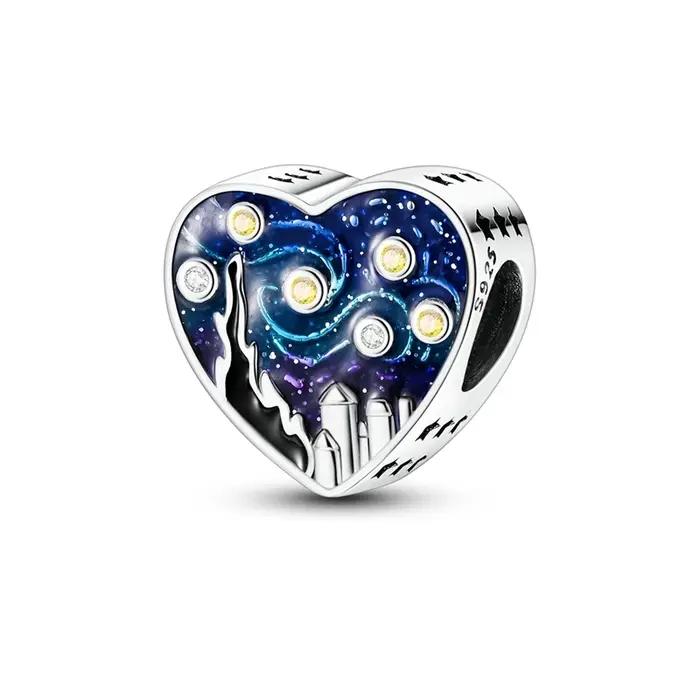 Offre spéciale nouveau 925 en argent Sterling Van Gogh ciel étoilé série pendentif breloques bijoux