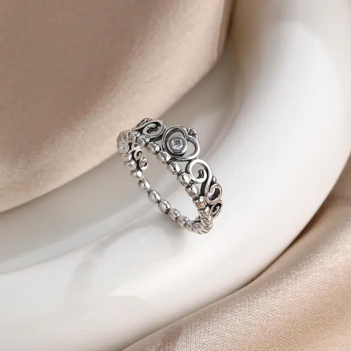 Bague princesse charmante en argent sterling 925, taille 6 7 8 9, accessoire de luxe en cristal pour